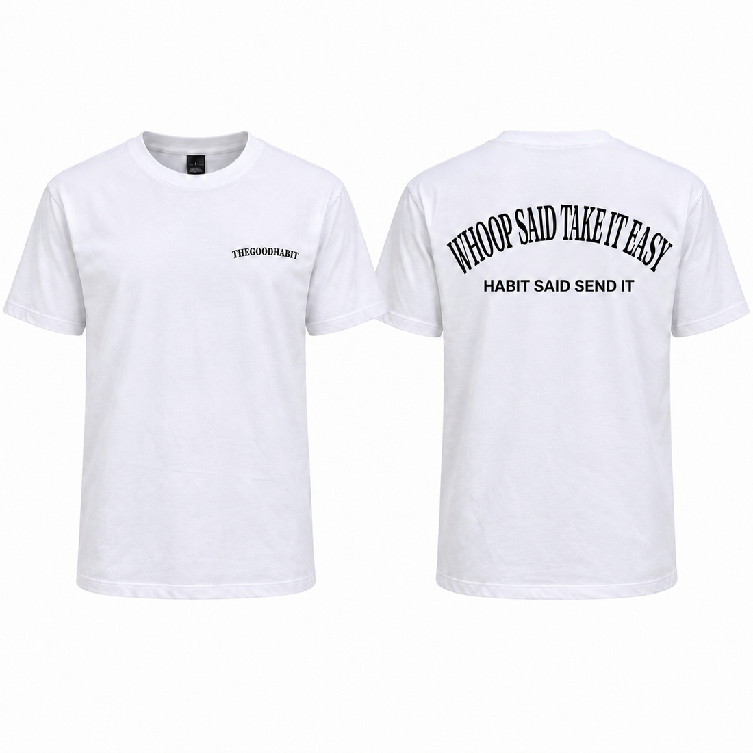 Men's Send It Soft Cotton Tee in White, front and back