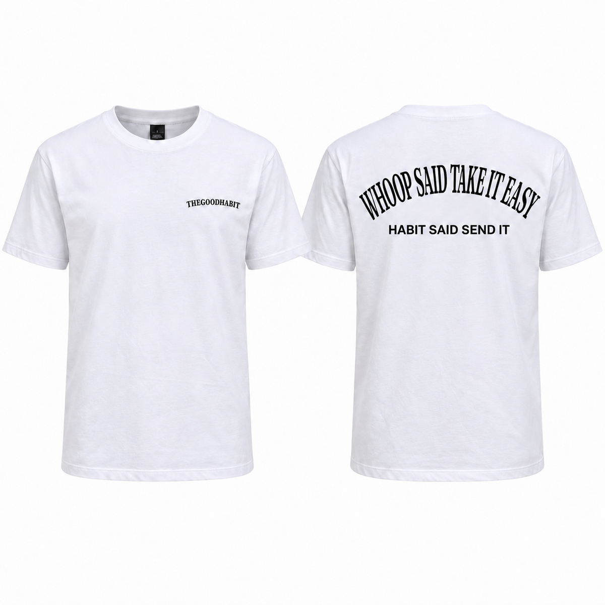 Men's Send It Soft Cotton Tee in White, front and back