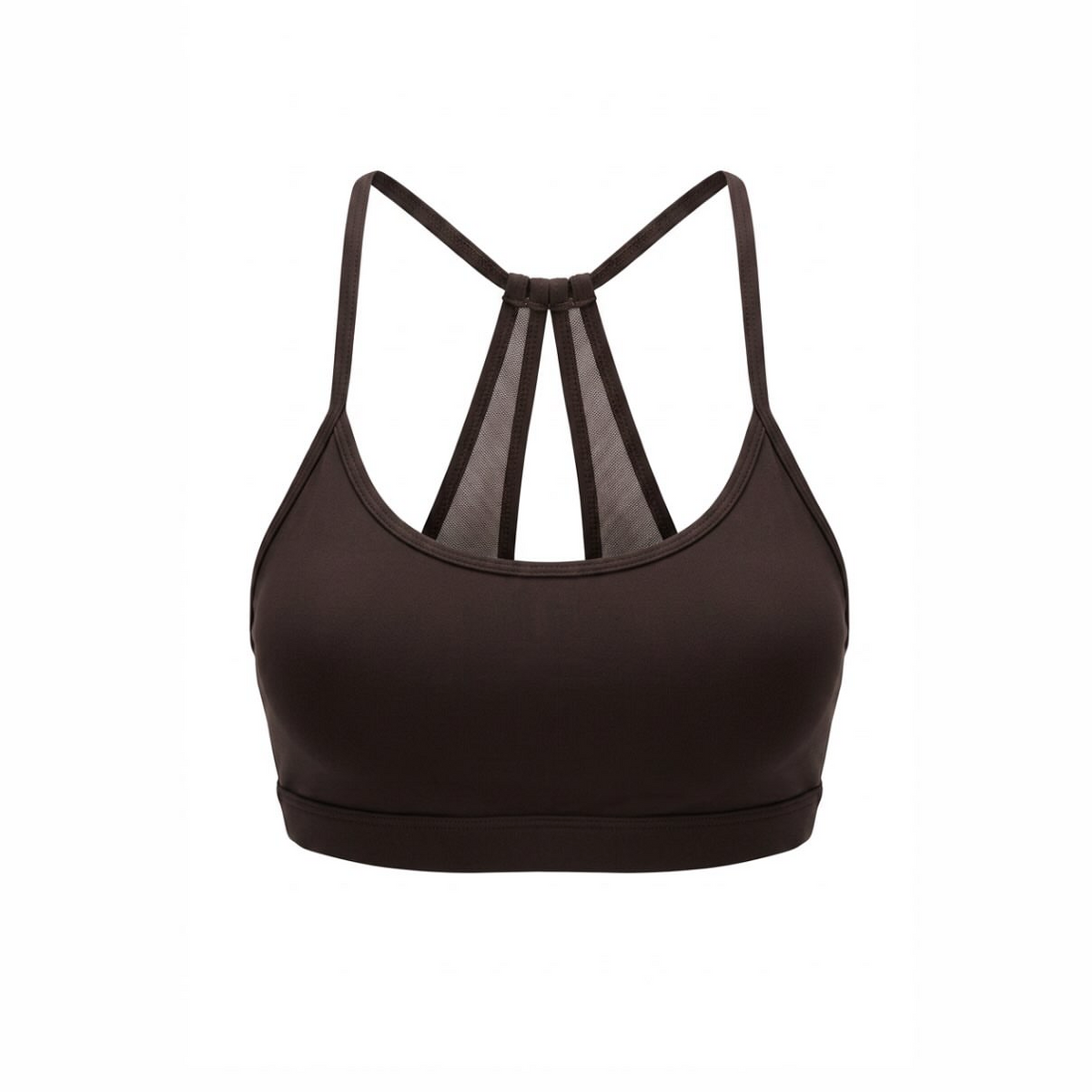 Strappy Training Bra in Chocolate Brown
