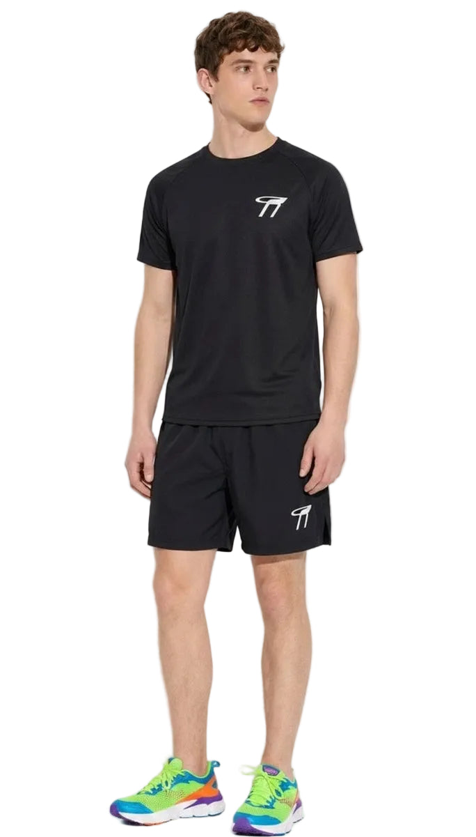 Velocity Run Tee and Shorts on model